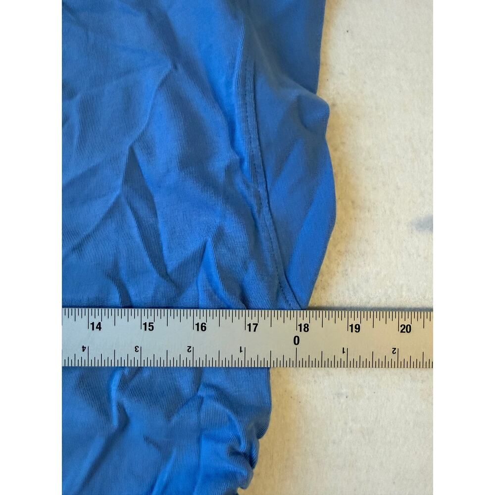 Madewell Side-Cinch Muscle Tee Medium Blue Cap Sleeve Ruched Top NJ787 - Picture 11 of 11